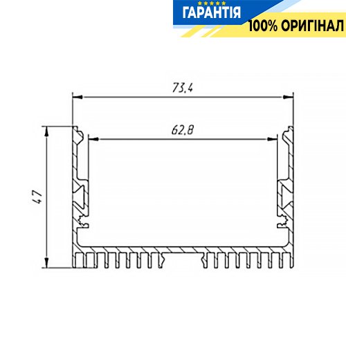 Алюминиевый профиль LProf ЛС 70 2м