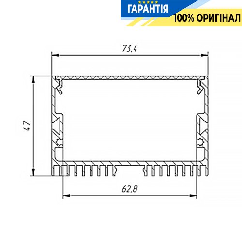 Алюминиевый профиль LProf ЛС 70 2м