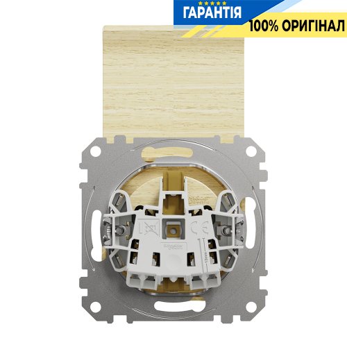 Розетка з з/к зі шторками із кришкою Schneider Electric «Sedna Elements» (колір - береза) SDD180024