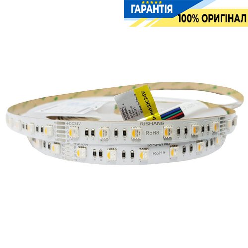 Лента светодиодная 60 Led/m RGB+2700K 24V, 17.6Вт, IP20 Rishang 10540 5050-60-IP20-RGB/WW-12-24 RD0260AC-A RGB + теплый белый свет