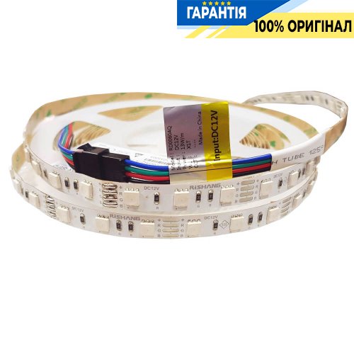 Лента светодиодная 60 Led/m RGB 12V, 12.9Вт, IP20 5050-60-IP20-RGB-10-12 Rishang 11691 RD0060AQ RGB