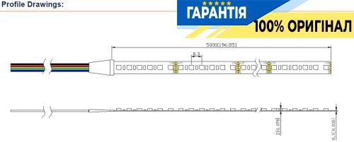 Стрічка світлодіодна 120 Led/m RGB 24V, 12.9Вт, IP20 Rishang 17783 3838-120-IP20-RGB-10-24 RD00C0JP RGB кольори