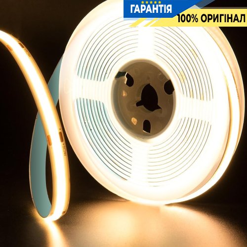 Лента светодиодная 512 Led/m 3000K 24V, 12Вт, IP20 Rishang 15312 COB-512-IP20-WW-8-24 RM0802MC-D CRI90 теплый белый свет