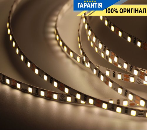 Стрічка світлодіодна 120 Led/m 4000K 12V, 8.6Вт, IP20 CRI80 Rishang 11838 2835-120-IP20-NW-8-12 RD08C0TA-B нейтральне світло