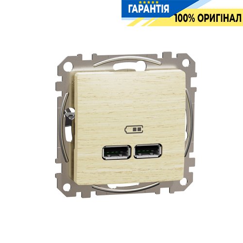 USB розетка тип A+A 2,1A «Sedna Elements» Schneider Electric SDD180401 (колір - береза)