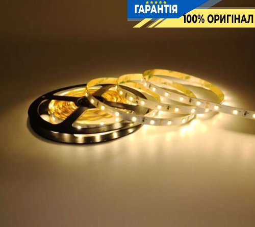 Лента светодиодная 60 Led/m 3000K 12V, 5.5Вт, IP33 CRI80 e-pcb Rishang 19163 2835-60-IP33-WW-8-12 RN0860TA-B теплый свет