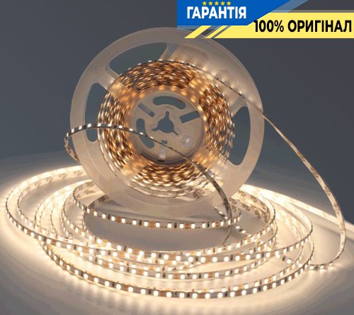 Лента светодиодная 120 Led/m 5000K 24V, 9.6Вт, IP20 CRI80 Rishang 18734 2835-120-IP20-NW-8-24 RV08C0TC-A нейтральный свет