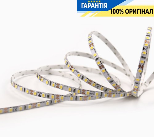 Лента светодиодная 120 Led/m 5000K 24V, 9.6Вт, IP20 CRI80 Rishang 18734 2835-120-IP20-NW-8-24 RV08C0TC-A нейтральный свет