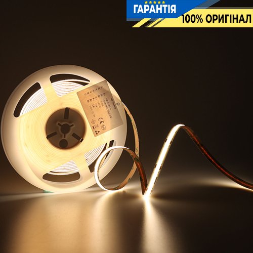 Стрічка світлодіодна 320 Led/m 5000K 12V, 10Вт/м., IP20 CRI90 Rishang 20490 COB-320-IP20-NW-8-12