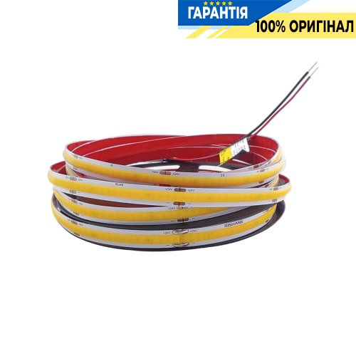 Стрічка світлодіодна 320 Led/m 5000K 12V, 10Вт/м., IP20 CRI90 Rishang 20490 COB-320-IP20-NW-8-12