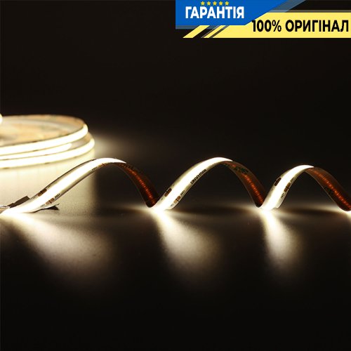 Стрічка світлодіодна 320 Led/m 6000K 24V, 10Вт/м., IP20 CRI90 Rishang 18866 COB-320-IP20-NW-8-24