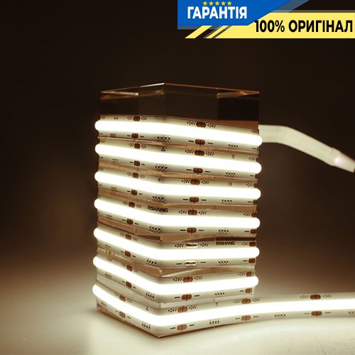 Лента светодиодная 720 Led/m 5000K 24V, 20Вт/м., IP20 CRI90 Rishang 20494 COB-720-IP20-NW-10-24 RM0003EC-A-T нейтральный свет