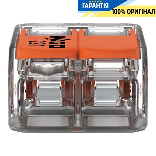 Клеммник Wago на 2 выхода 0.2-4.0 мм² (32А) 400V Cu 221-412