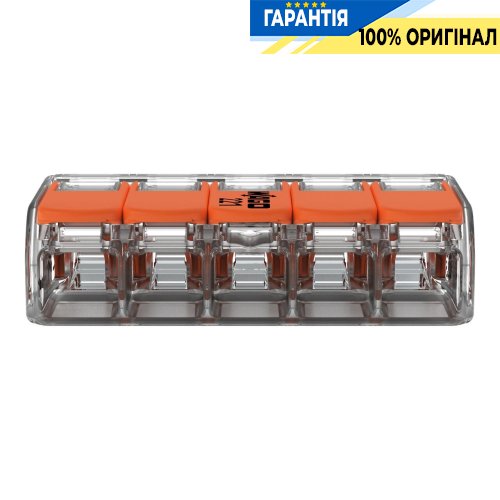 Клеммник Wago на 5 выхода 0.2-4.0 мм² (32А) Cu 221-415