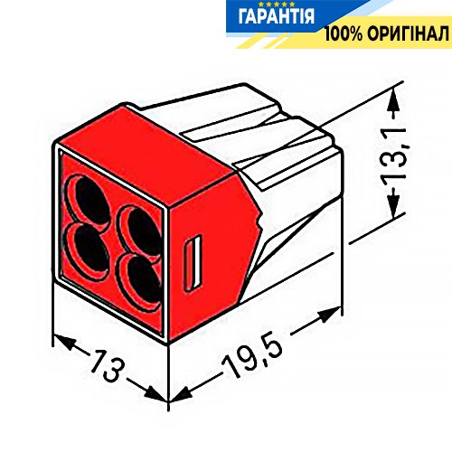 Клеммный соединитель Wago 4 (монолитных провода) 773-604 (0,5-4,0 мм²)