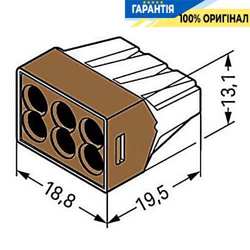 Клеммный соединитель Wago 6 (монолитных провода) 773-606 (0,5-4,0 мм²)