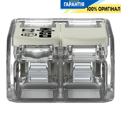 Клемник Wago 2 (монолітних) х від 0,14 до 4 мм² (24А) Сu 221-482