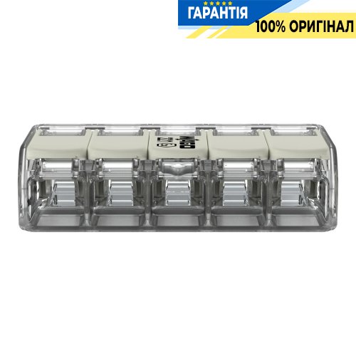Клеммник Wago 5 (монолитных) х от 0,14 до 4 мм² (32А) Сu 221-485