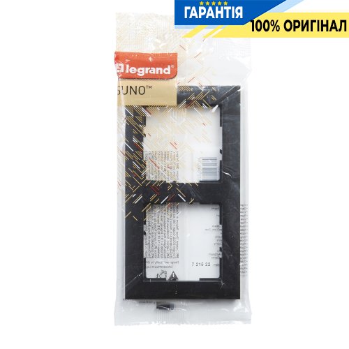 Рамка 2-я Legrand Suno 721522 черный матовый