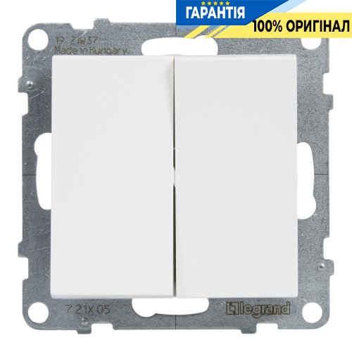 Вимикач 2-кл (пруж.клеми) 10А/250V Legrand Suno 721105 білий