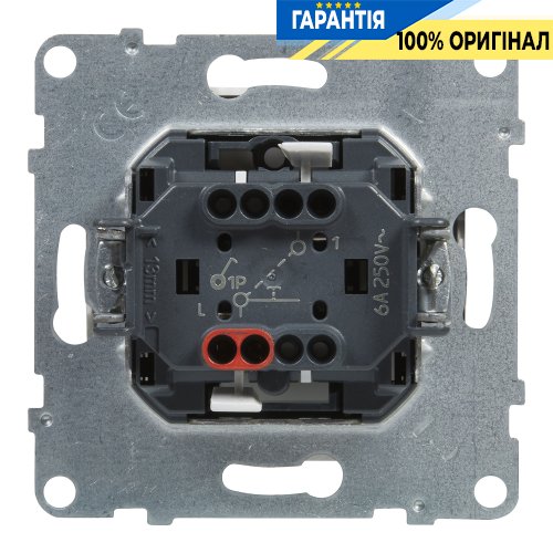 Кнопка 1-кл с символом "Звонок" (пружин.клеммы) 6A/250V Legrand Suno 721113 белый