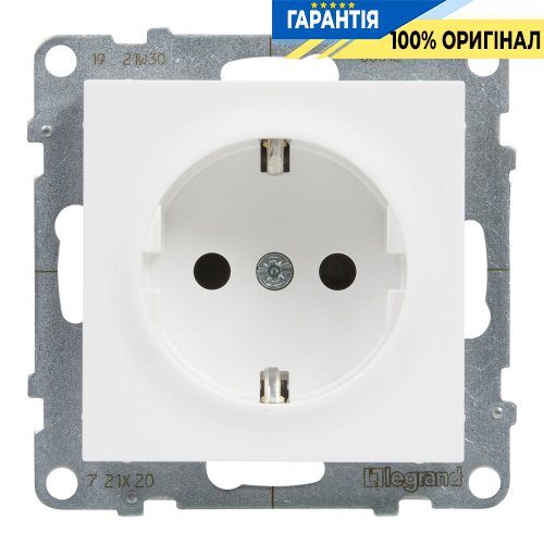Розетка із з/к та шторками (пруж.клеми) 16А/250V Legrand Suno 721120 білий