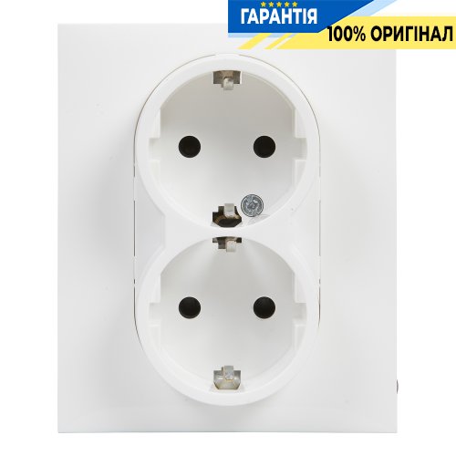 Розетка 2-а. із з/к та шторками (пруж.клеми) 16А/250V Legrand Suno 721126 білий
