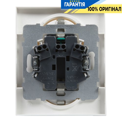Розетка 2-а. із з/к та шторками (пруж.клеми) 16А/250V Legrand Suno 721126 білий