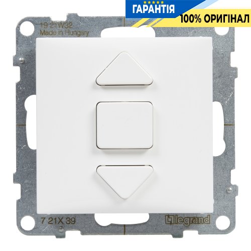 Выключатель жалюзи 3-позиционный 6A/250V Legrand Suno 721139 белый