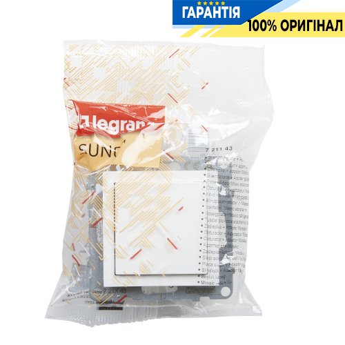 Заглушка з адаптером MOSAIC Legrand Suno 721143 білий