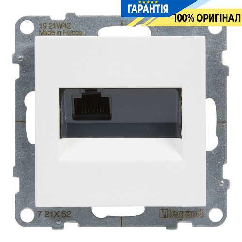 Розетка компьютерна 1-а RJ45 CAT6/UTP Legrand Suno 721152 білий
