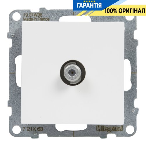 Розетка TV тип F «звезда» Legrand Suno 721163 белый
