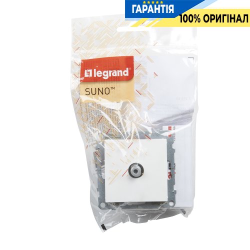Розетка TV тип F «звезда» Legrand Suno 721163 белый