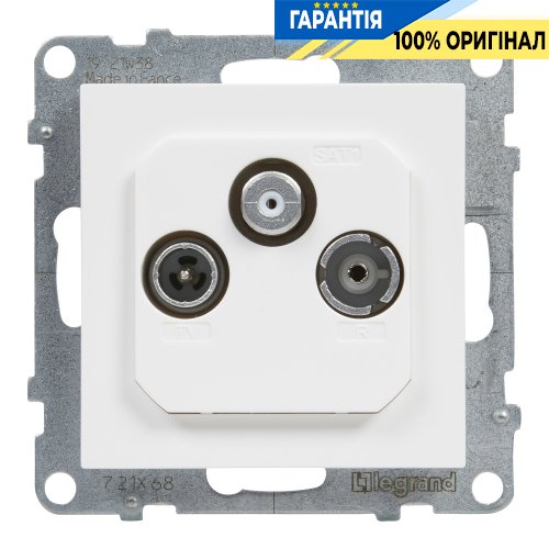 Розетка TV-R-SAT прохідна 14dB Legrand Suno 721168 білий