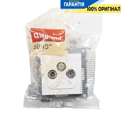Розетка TV-R-SAT прохідна 14dB Legrand Suno 721168 білий