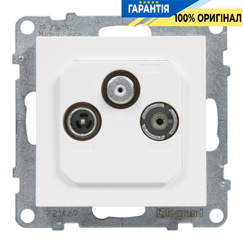 Розетка TV-R-SAT кінцева 10dB Legrand Suno 721169 білий