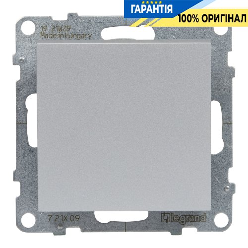 Кнопка 1-кл (пруж.клеми) 6A/250V Legrand Suno 721309 алюміній