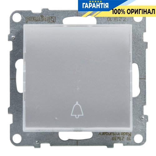 Кнопка 1-кл с держателем этикеткиы 6A/250V Legrand Suno 721310 алюминий