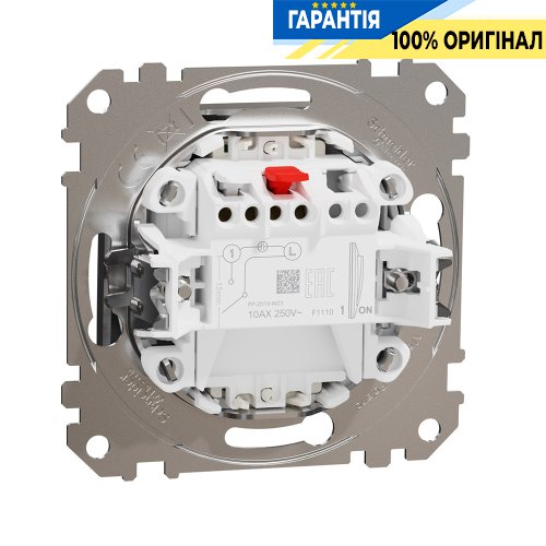 Выключатель с подсветкой 1-кл Schneider Electric «Sedna Elements» SDD170101L (цвет - матовый алюминий)