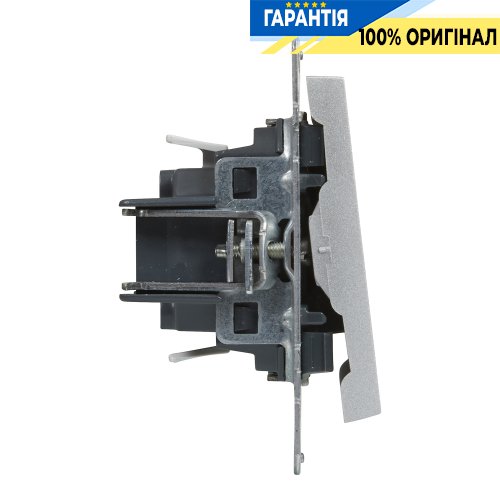 Кнопка 1-кл з символом "Дзвінок" (пруж.клеми) 6A/250V Legrand Suno 721313 алюміній