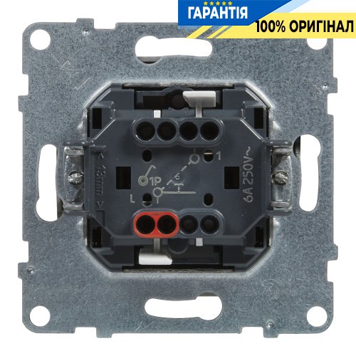 Кнопка 1-кл з символом "Дзвінок" (пруж.клеми) 6A/250V Legrand Suno 721313 алюміній
