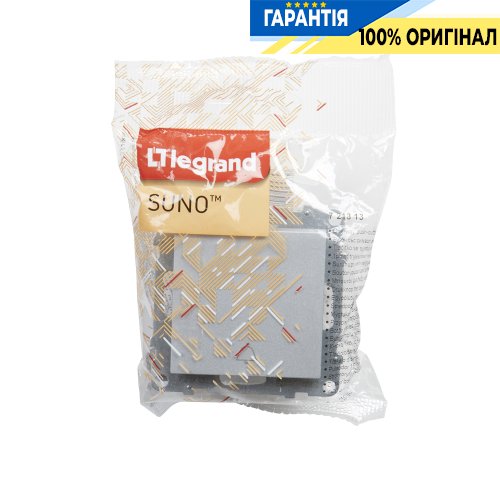 Кнопка 1-кл з символом "Дзвінок" (пруж.клеми) 6A/250V Legrand Suno 721313 алюміній
