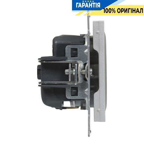 Розетка с з/к и шторками (пружин.клеммы) 16А/250V Legrand Suno 721320 алюминий