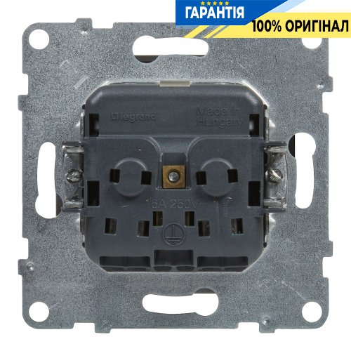 Розетка с з/к и шторками (пружин.клеммы) 16А/250V Legrand Suno 721320 алюминий