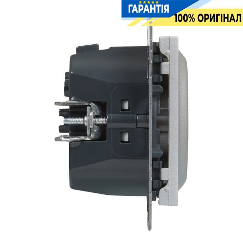 Розетка із з/к та захист. шторками + USB С 1,5А/5V Legrand Suno 721329 алюміній