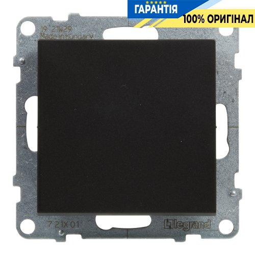 Вимикач 1-кл (пруж.клеми) 10А/250V Legrand Suno 721401 чорний