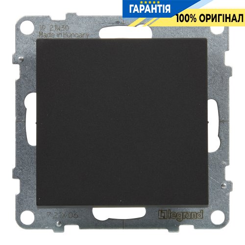 Перемикач 1-кл (пруж.клеми) 10А/250V Legrand Suno 721406 чорний
