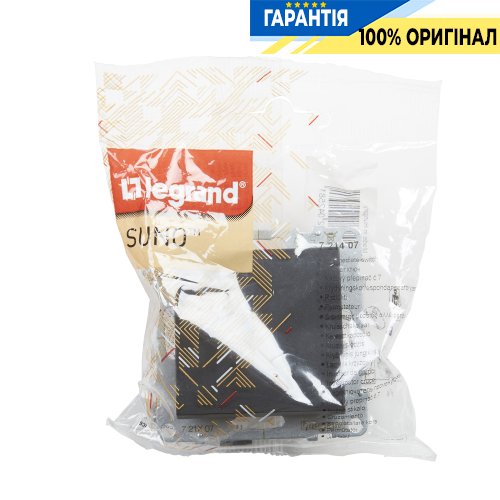Переключатель крест 1-кл (винт. клеммы) 10А/250V Legrand Suno 721407 черный