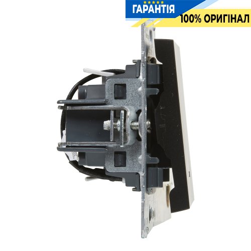 Вимикач 1-кл з підсв. (пруж.клеми) 10А/250V Legrand Suno 721411 чорний