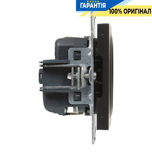 Розетка с з/к и шторками (пружин.клеммы) 16А/250V Legrand Suno 721420 черный